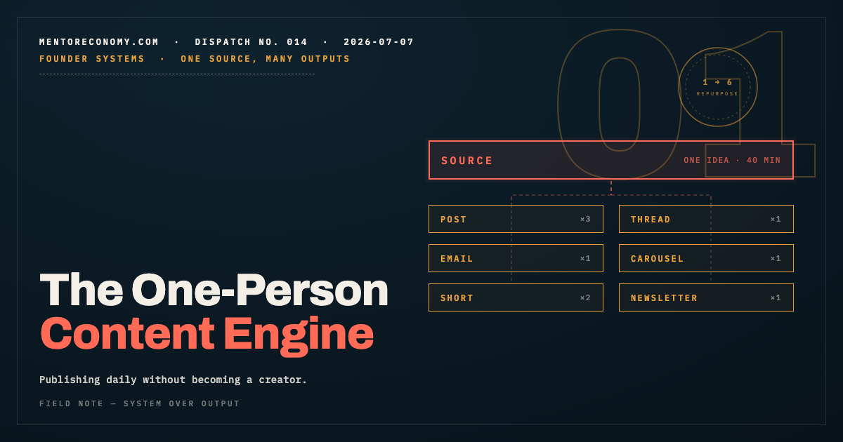 The One-Person Content Engine: Publishing Daily Without Becoming a Creator