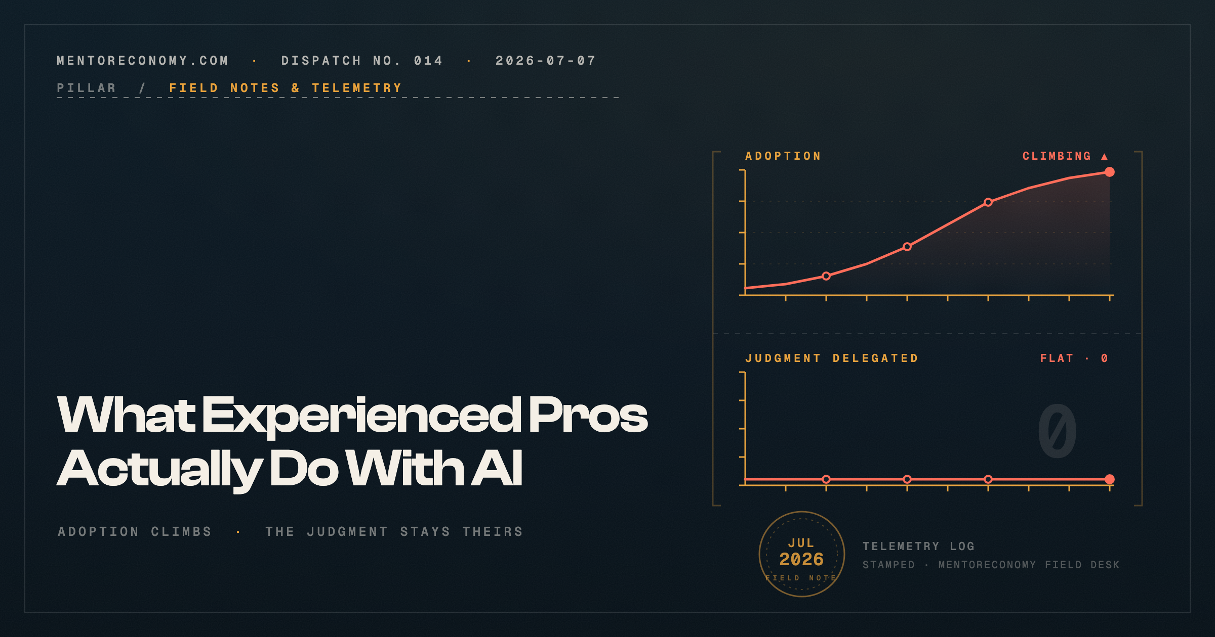 Field Note: What Experienced Professionals Actually Do With AI (July 2026)
