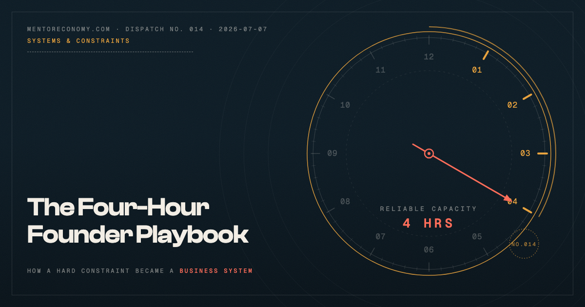 The Four-Hour Founder Playbook: How a Hard Constraint Became a Business System
